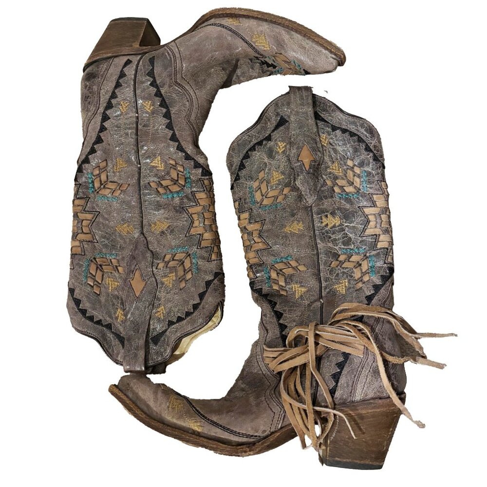 cango tobacco embroidered western cowboy boot - Picture 4 of 8